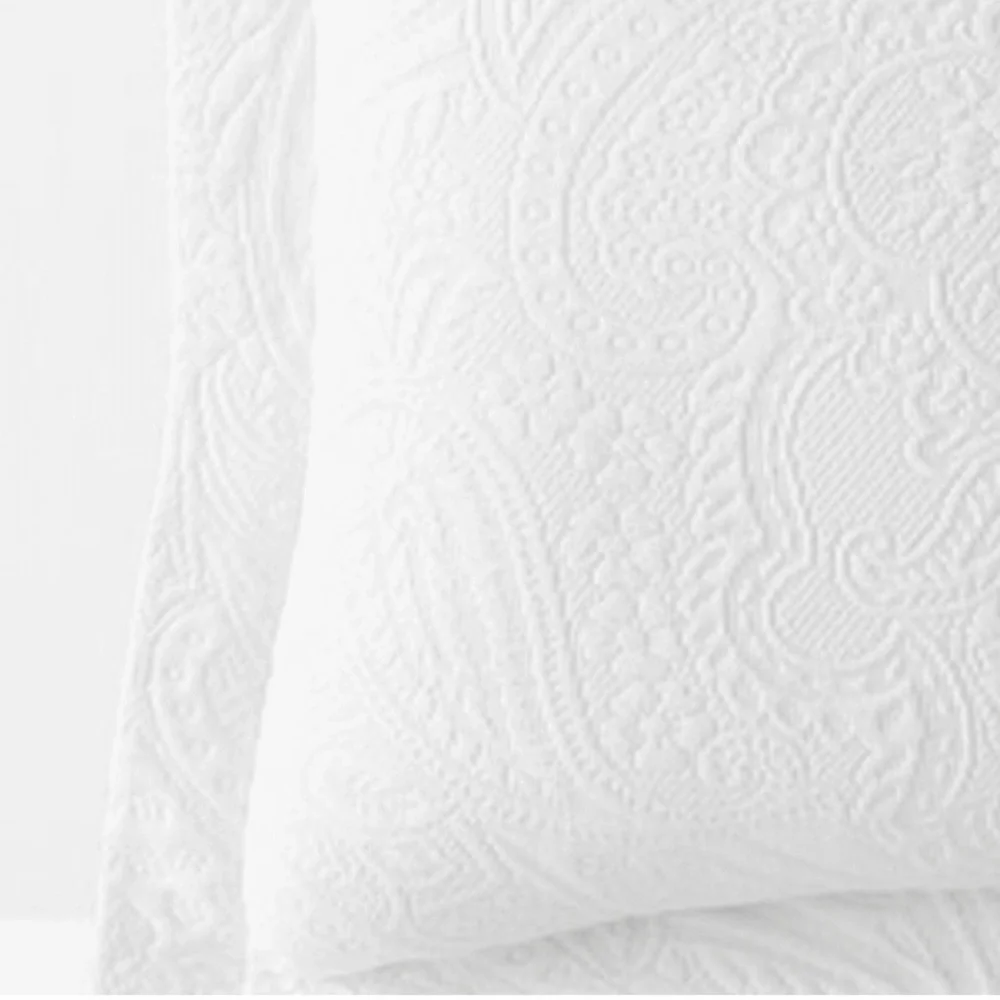 The Company Store Hillcrest Cotton Matelassé King Sham - White